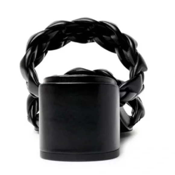 NWT Time and Tru Women's City Braided Heel Sandals~ Black 9W - Picture 3 of 11